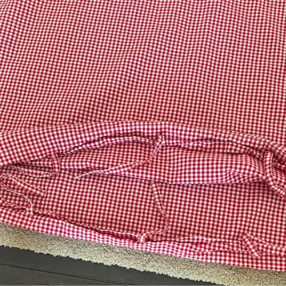 Pottery Barn Kids Red Gingham Duvet Cover EUC Classic Farmhouse